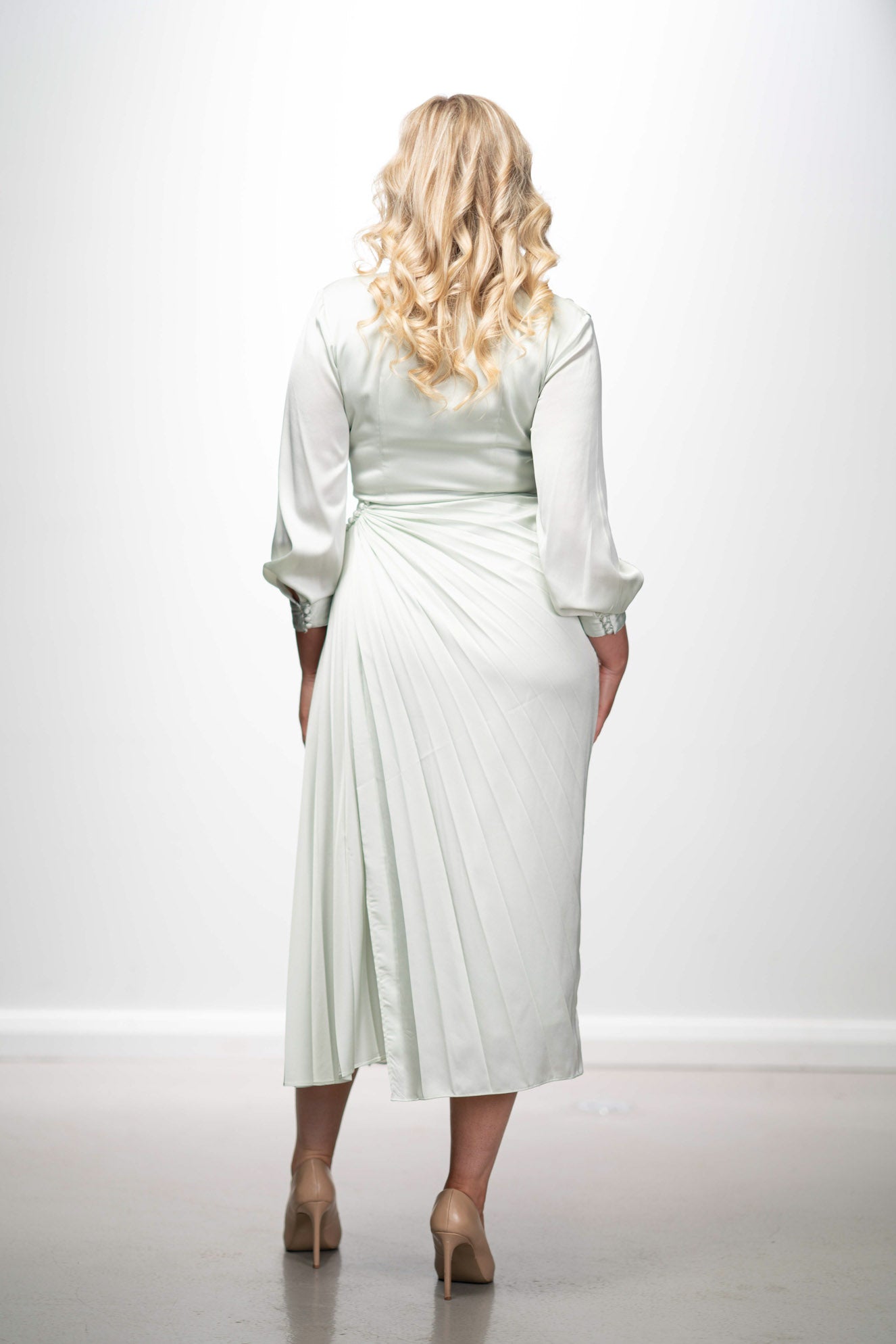 Acler Sage Pleated Midi Dress