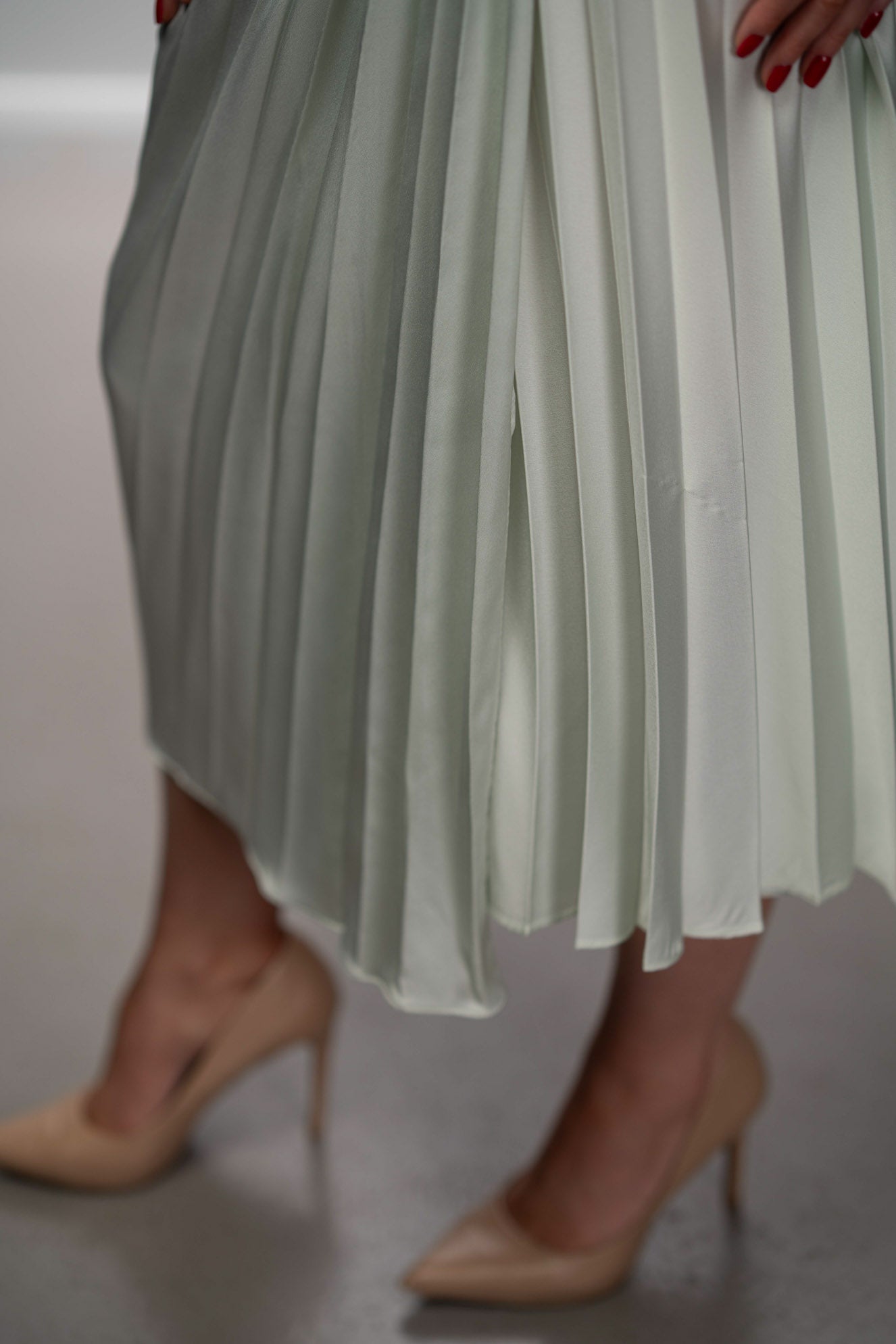 Acler Sage Pleated Midi Dress
