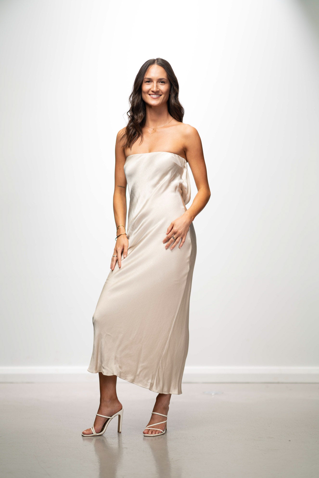MOONDANCE STRAPLESS SLIP DRESS
