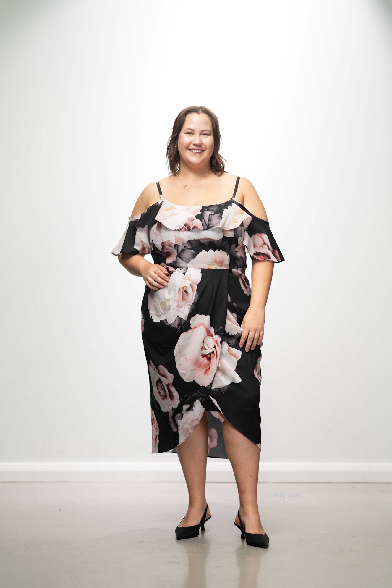 Floral Off-Shoulder Midi