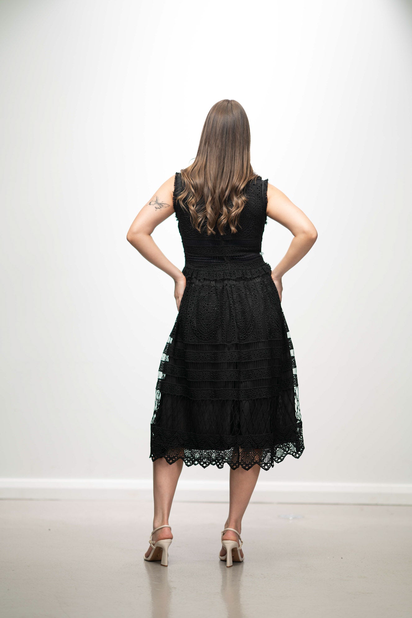 Black Boutique Lace Skater Dress