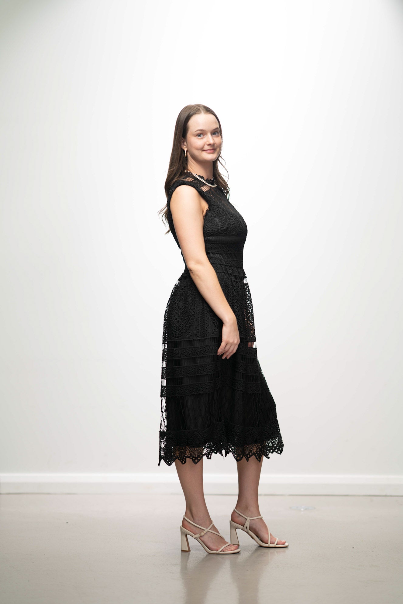 Black Boutique Lace Skater Dress
