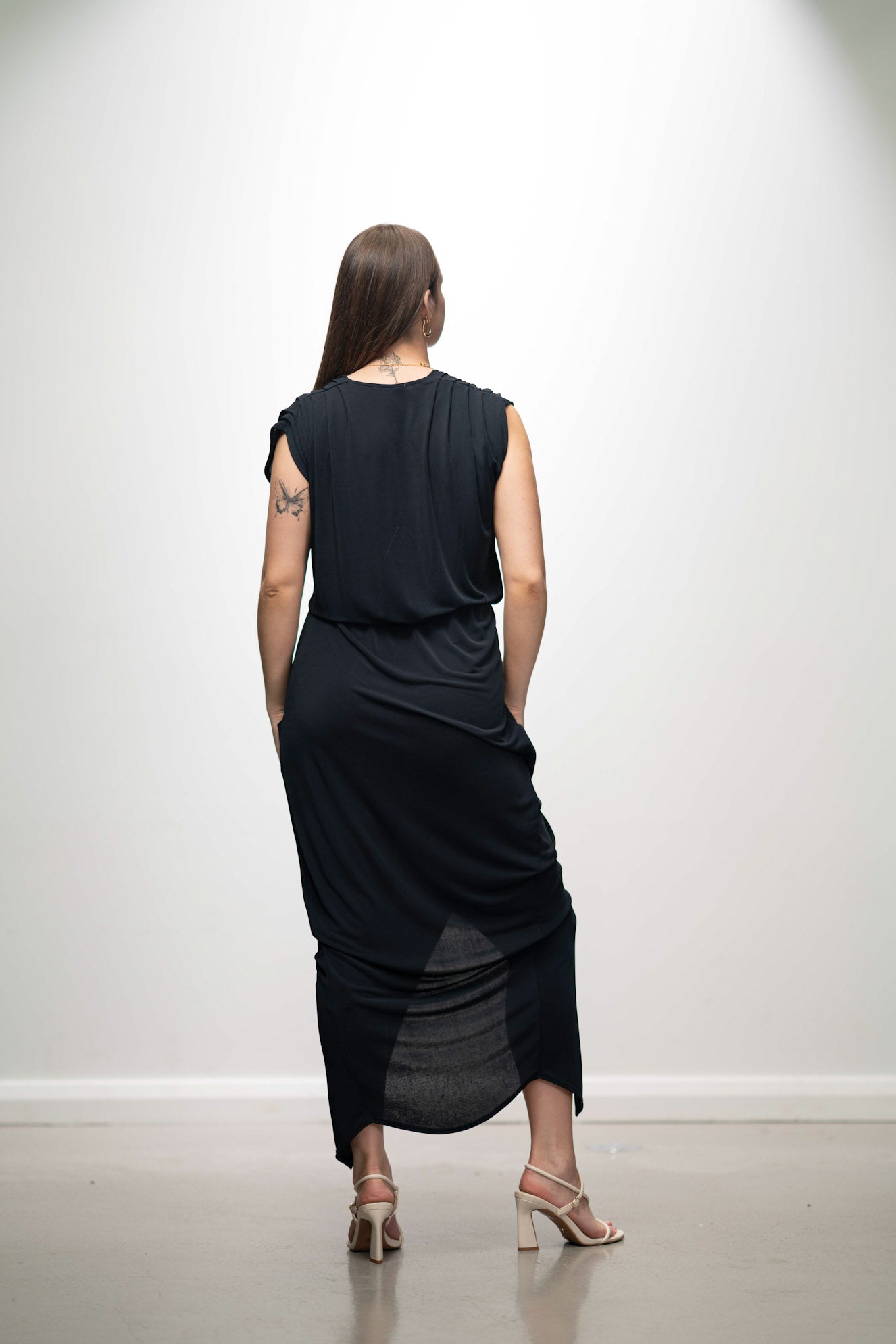 Navy V Neck Maxi