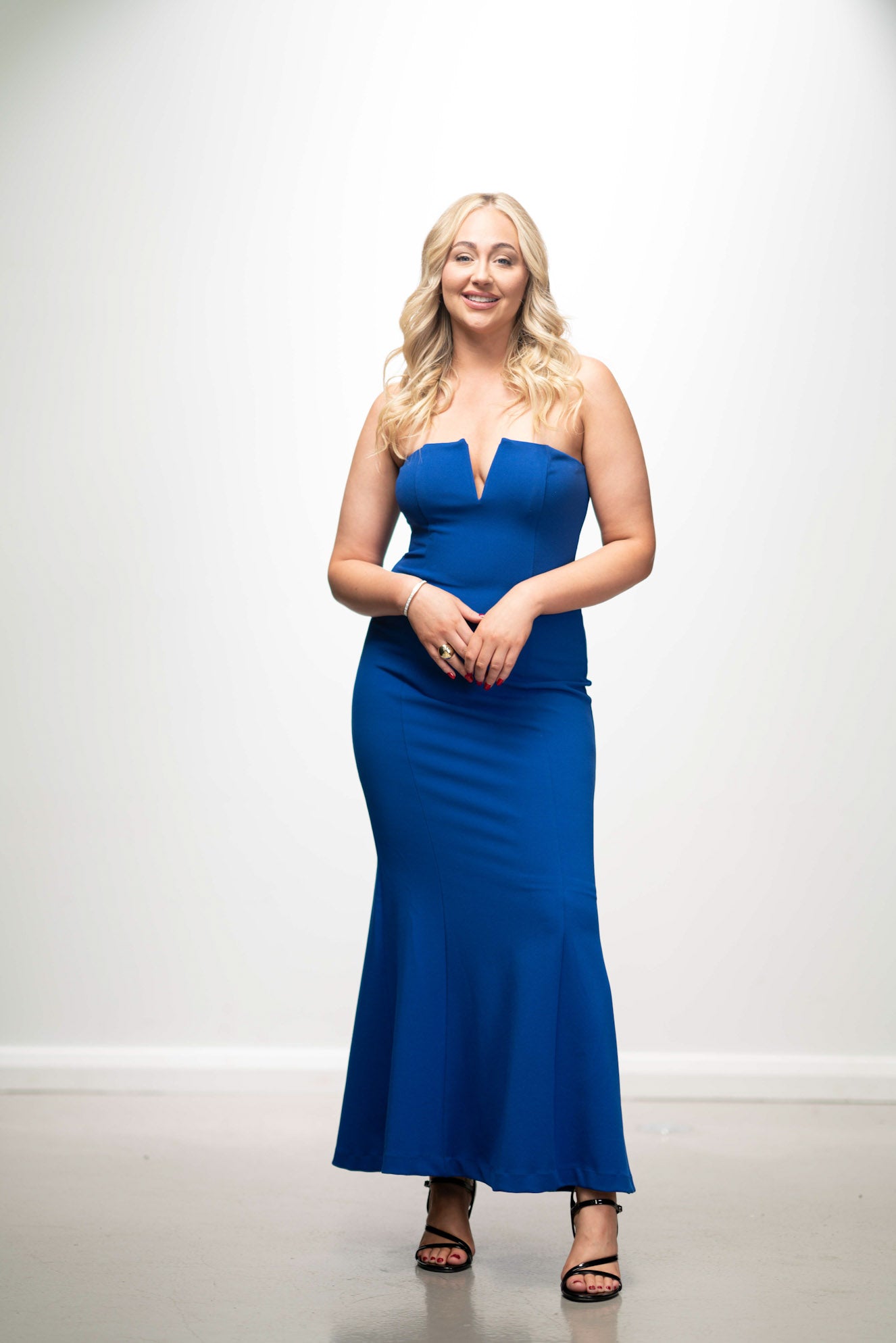 Sophie Royal Blue V Neck Maxi