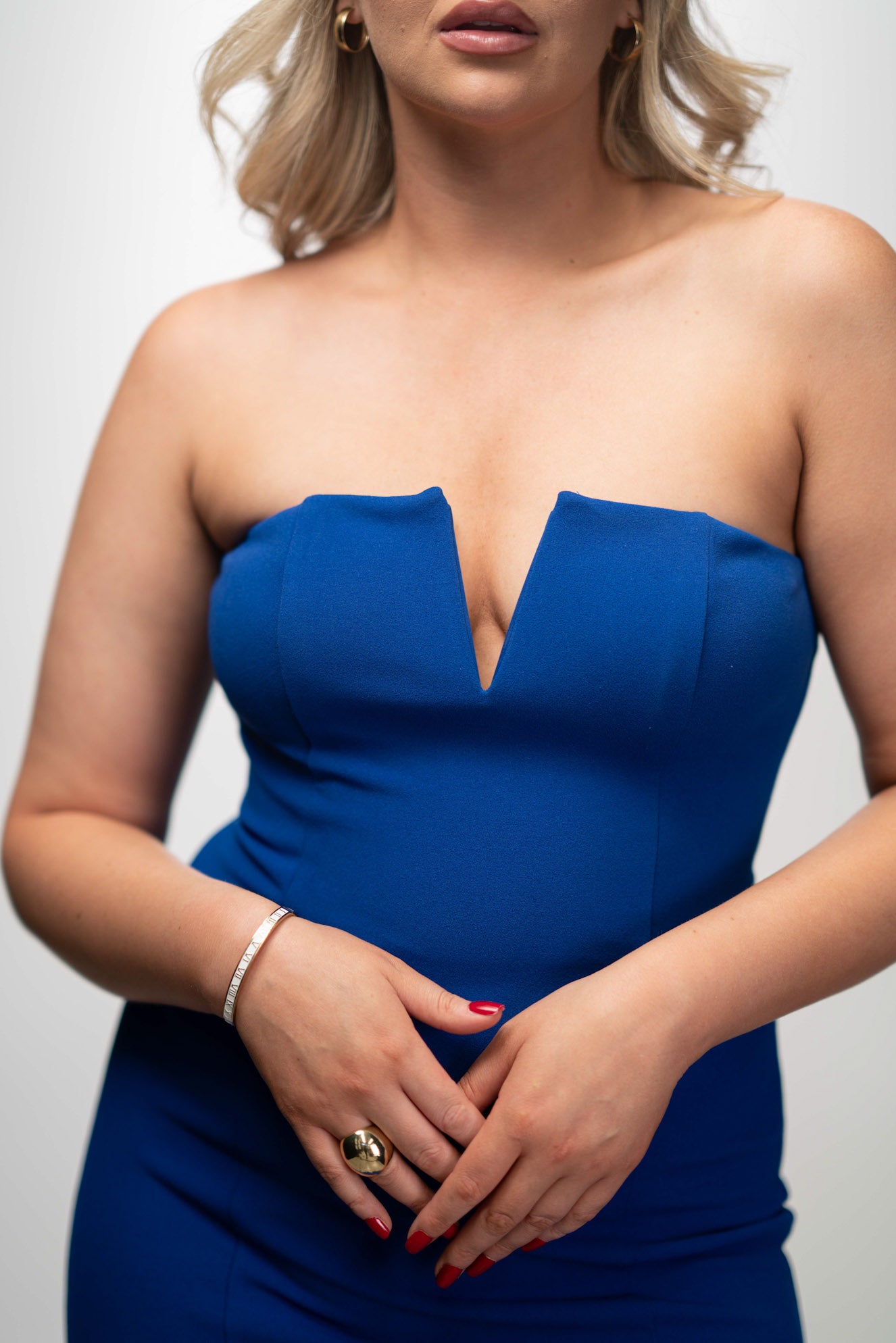 Sophie Royal Blue V Neck Maxi