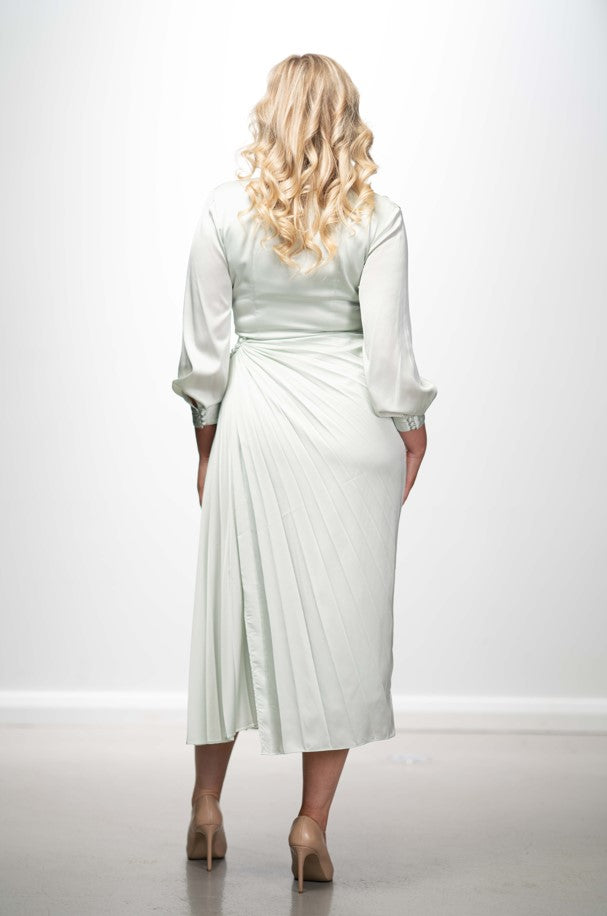 Acler Sage Pleated Midi Dress