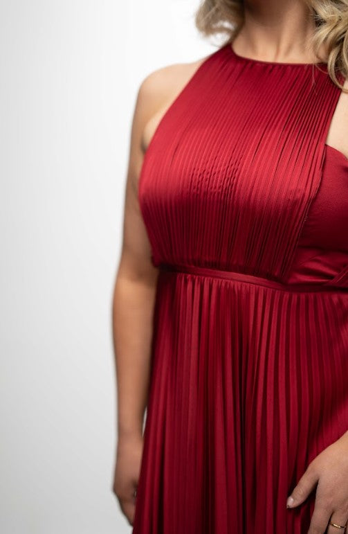 Sammy Royal Red Pleated Maxi