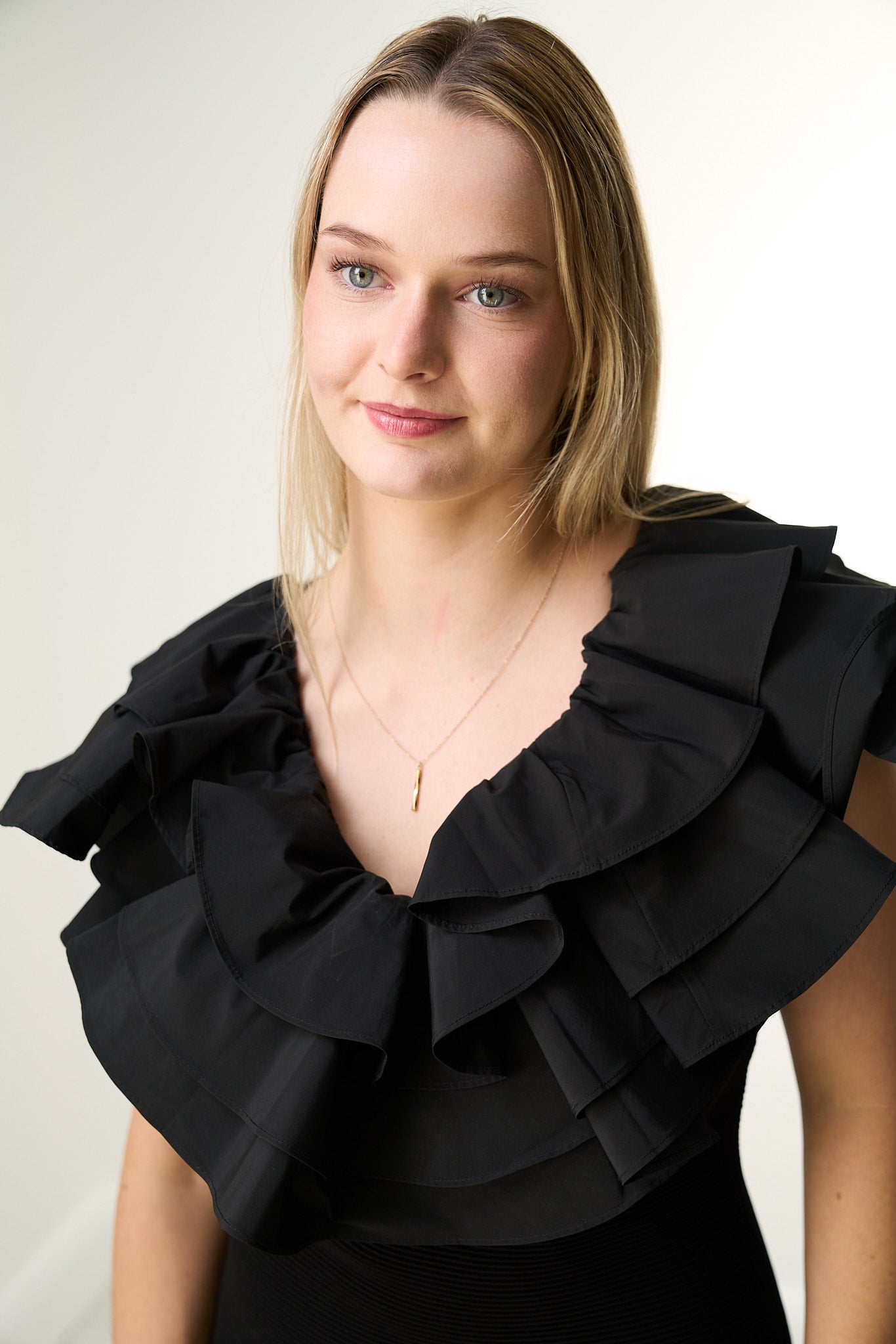 AJE TRANSCENDENT RUFFLED MIDI DRESS