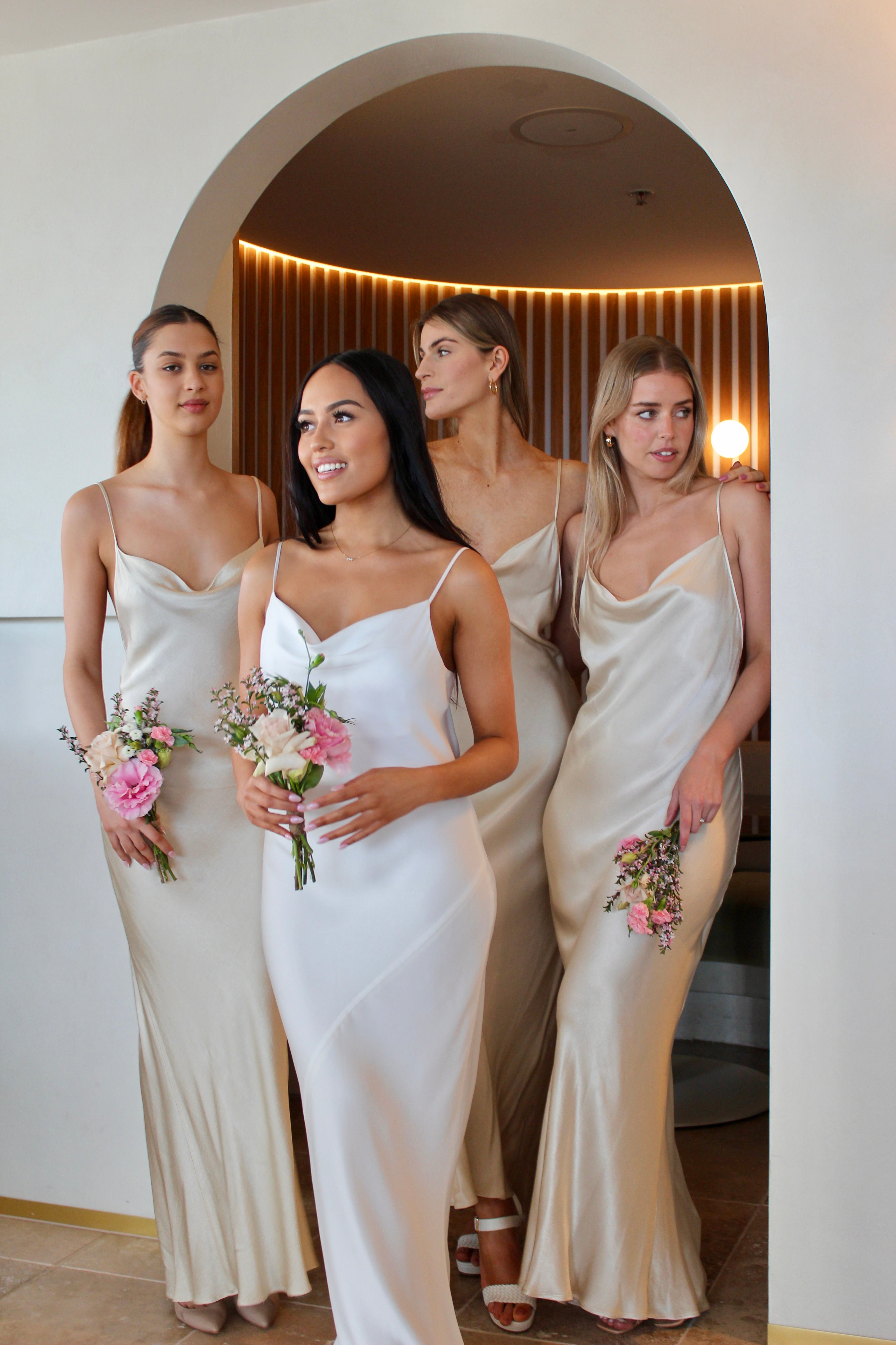 LUXE BIAS COWL SLIP DRESS