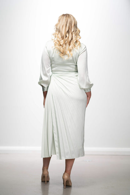 Acler Sage Pleated Midi Dress