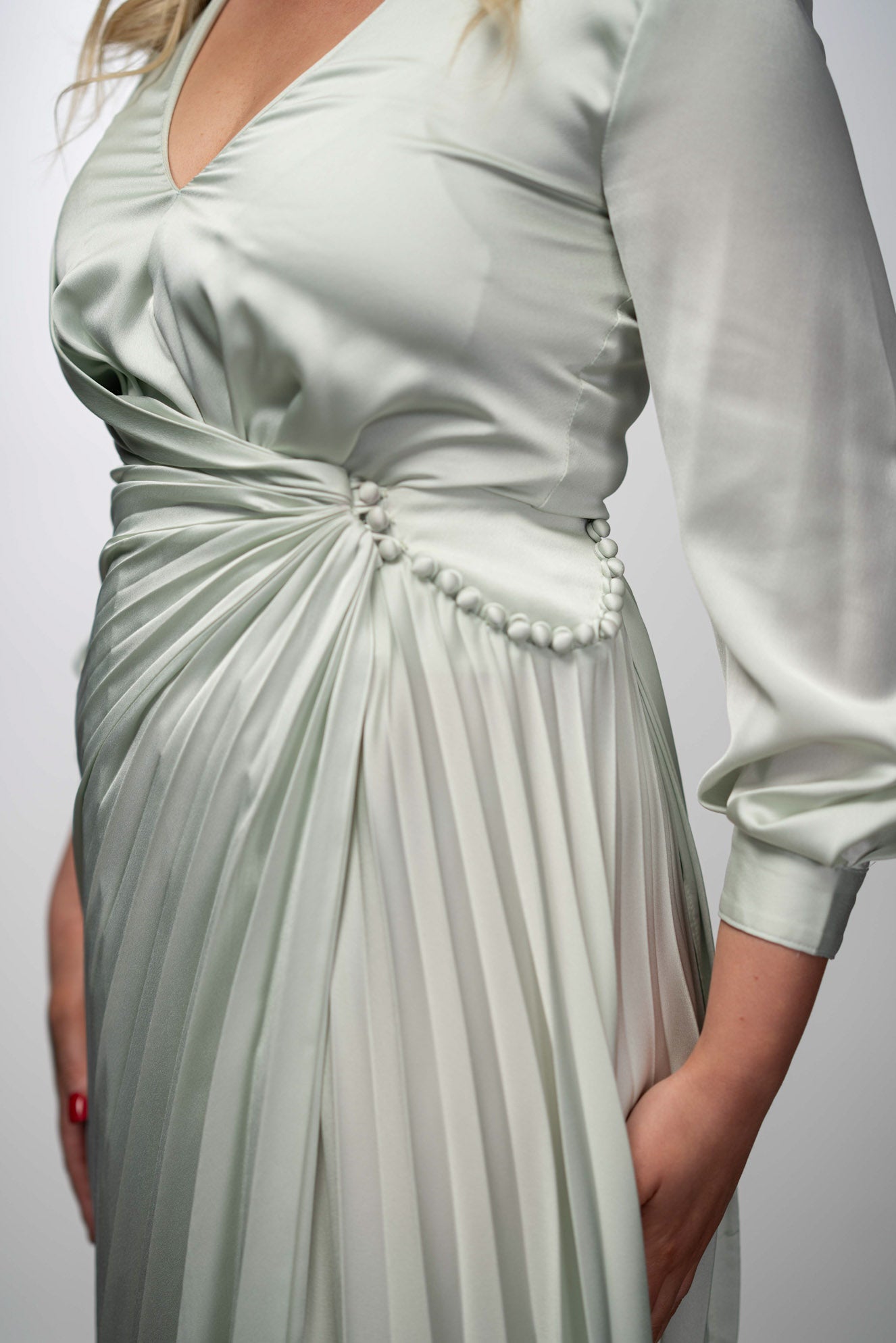 Acler Sage Pleated Midi Dress