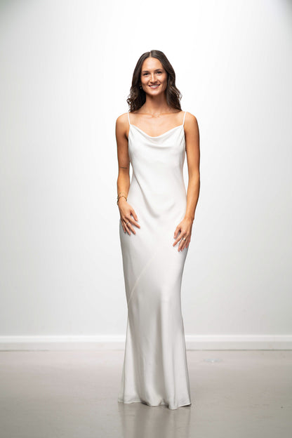 LUXE BIAS COWL SLIP DRESS