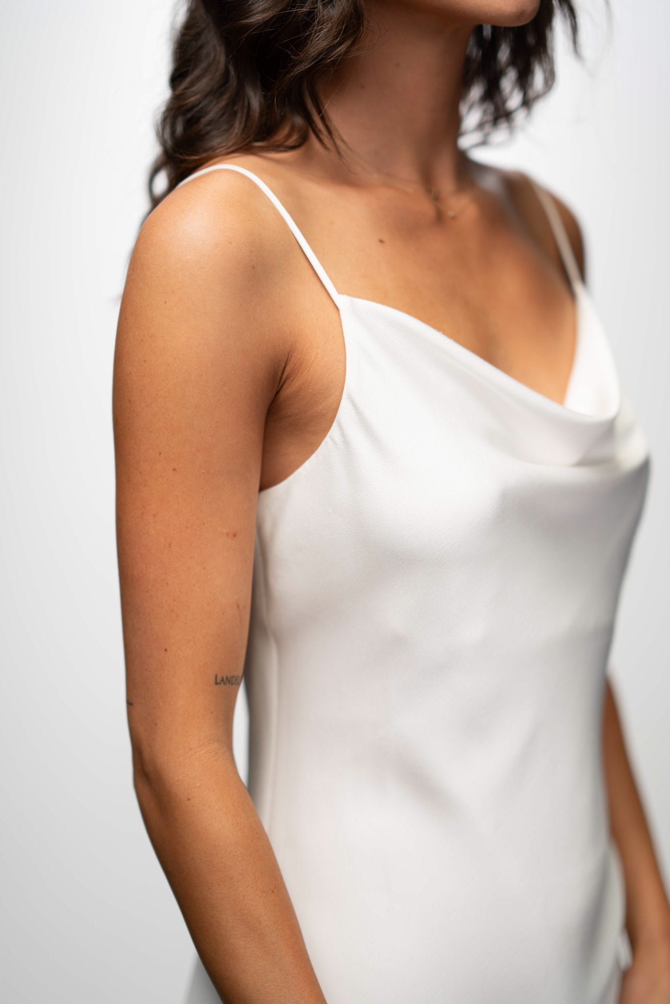 LUXE BIAS COWL SLIP DRESS