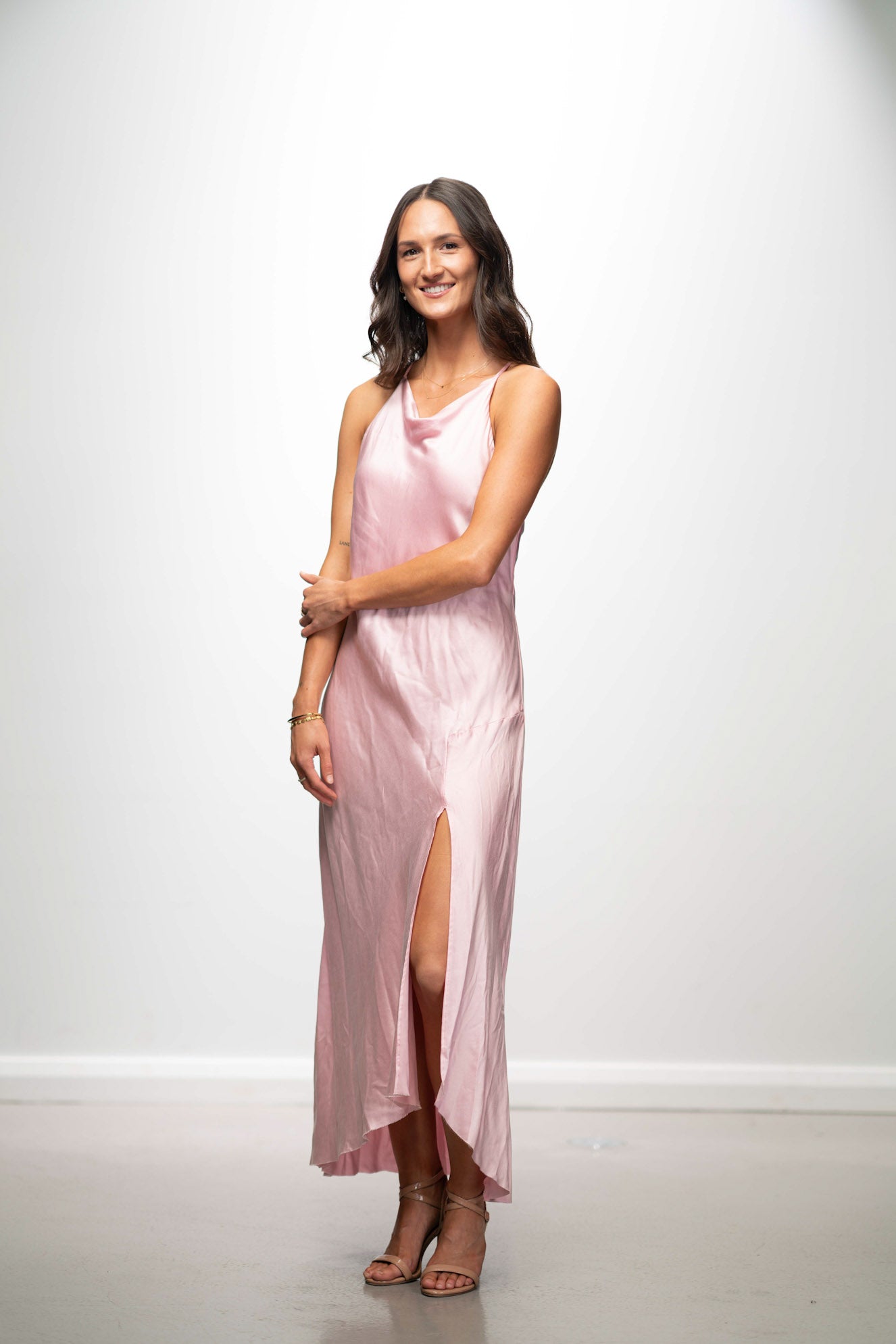 Pink Party Slip Slit Dress
