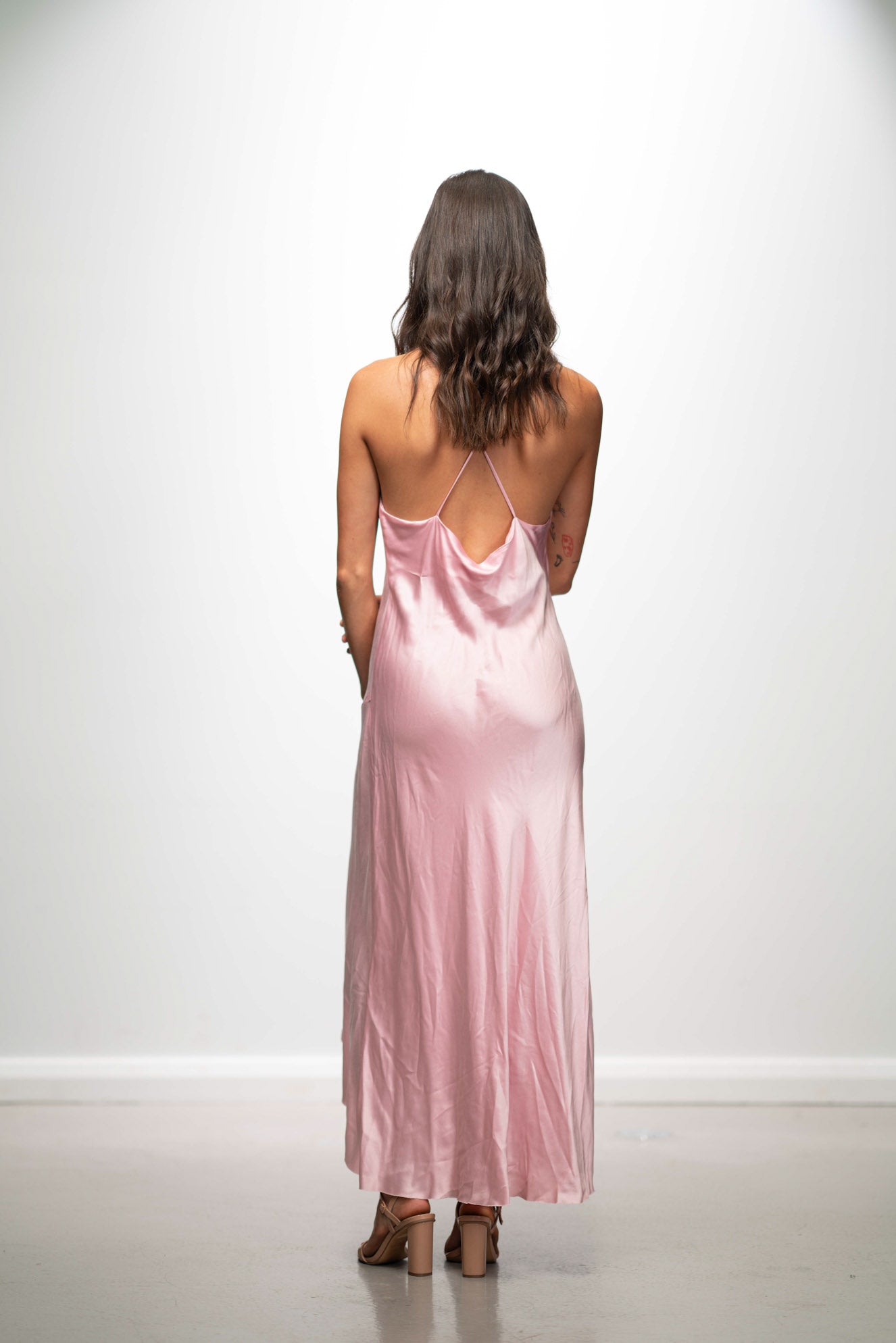 Pink Party Slip Slit Dress