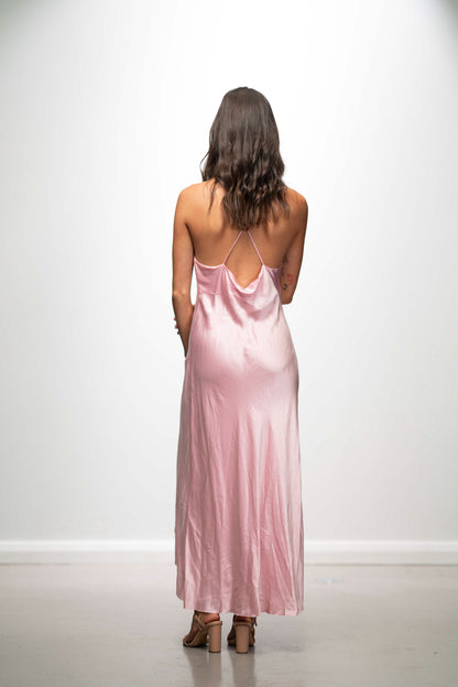 Pink Party Slip Slit Dress