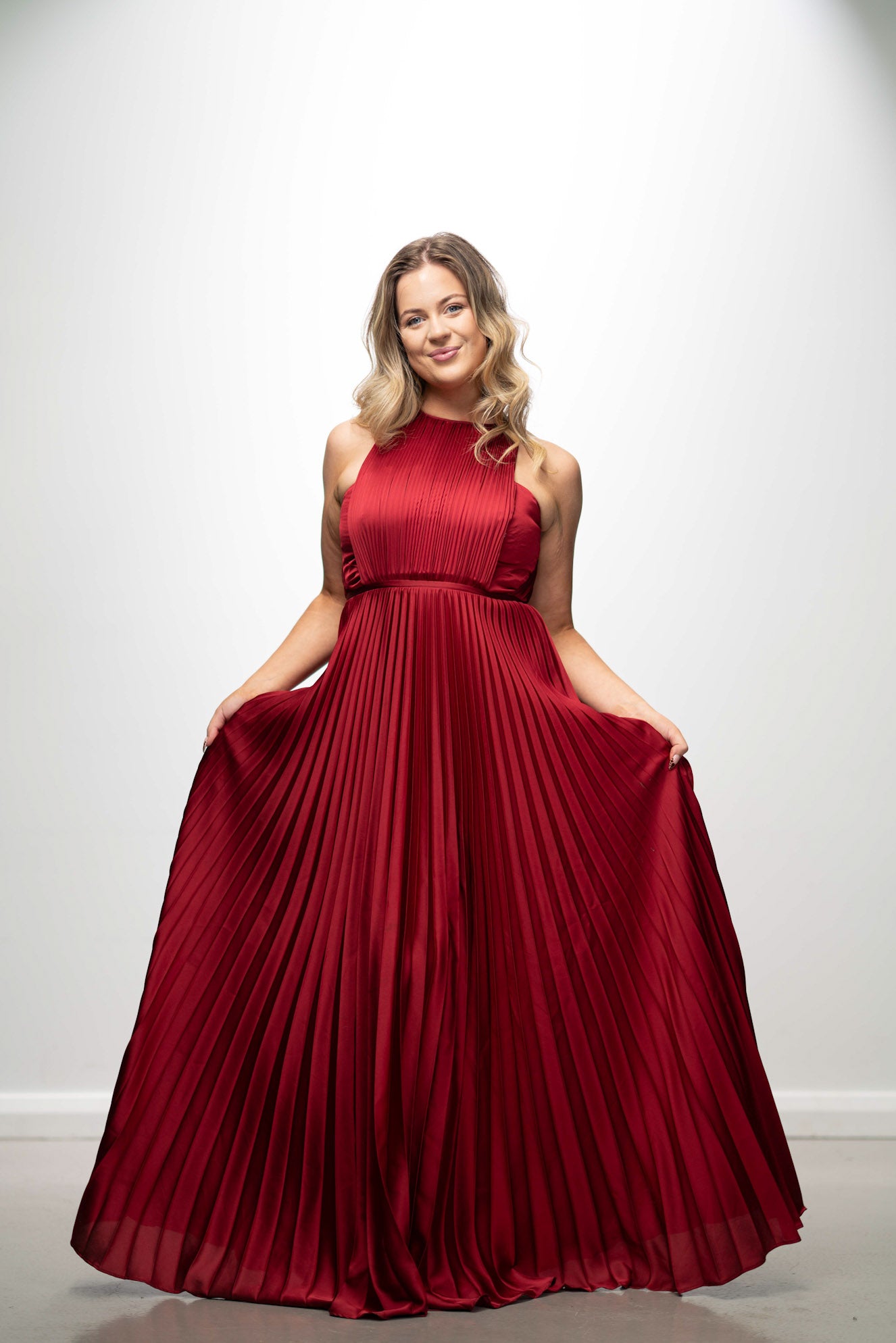 Sammy Royal Red Pleated Maxi