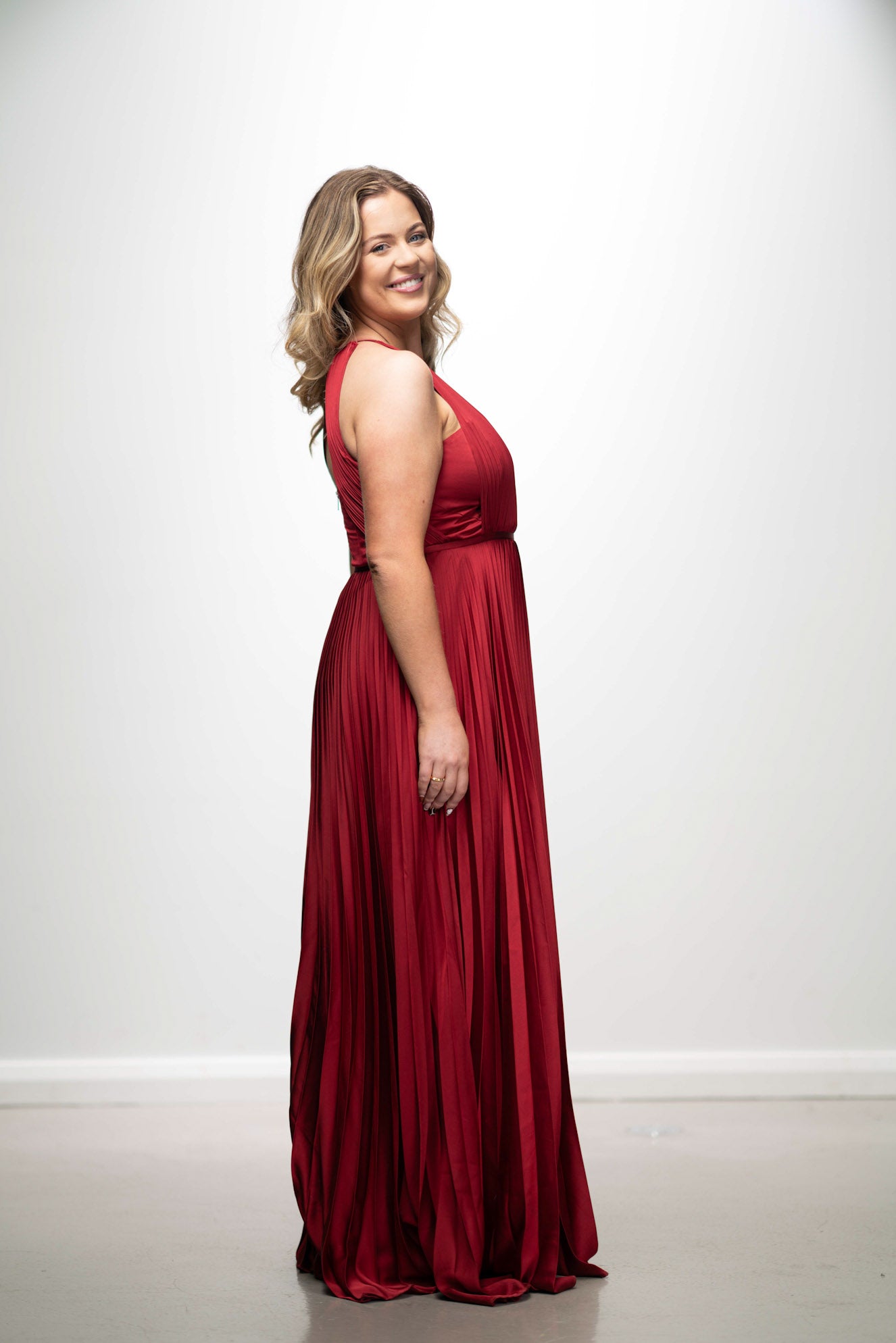 Sammy Royal Red Pleated Maxi