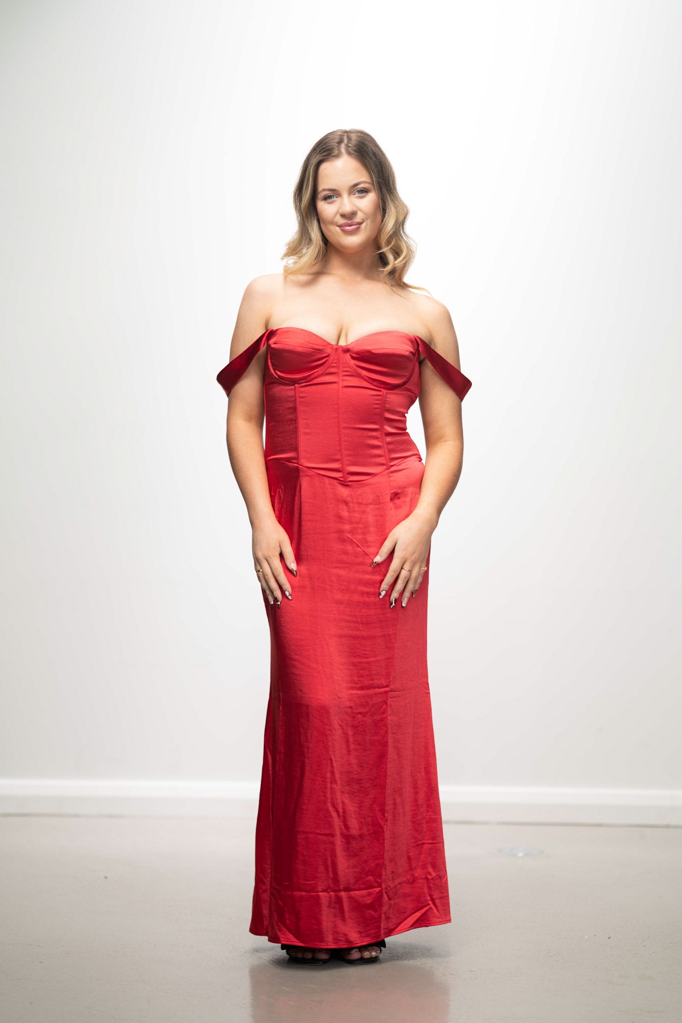 Ruby Red Satin Maxi