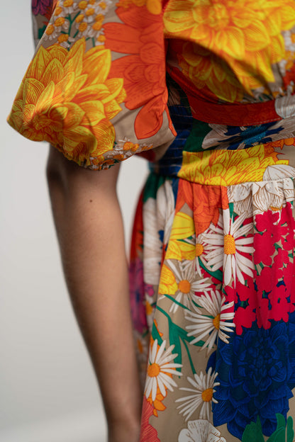 Floral Puff Sleeve