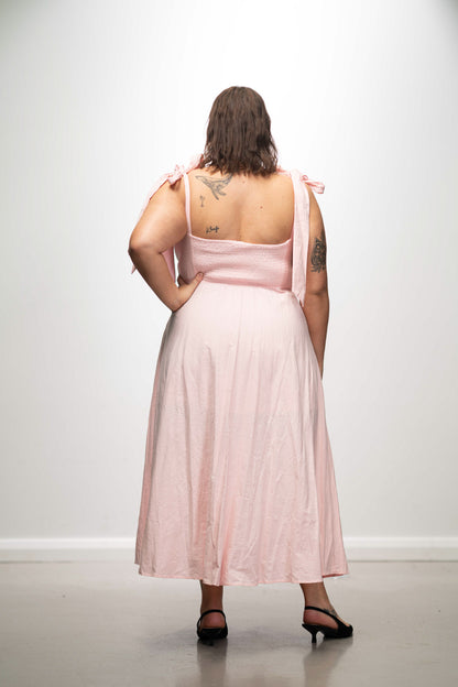 Blush Bow-Strap Maxi