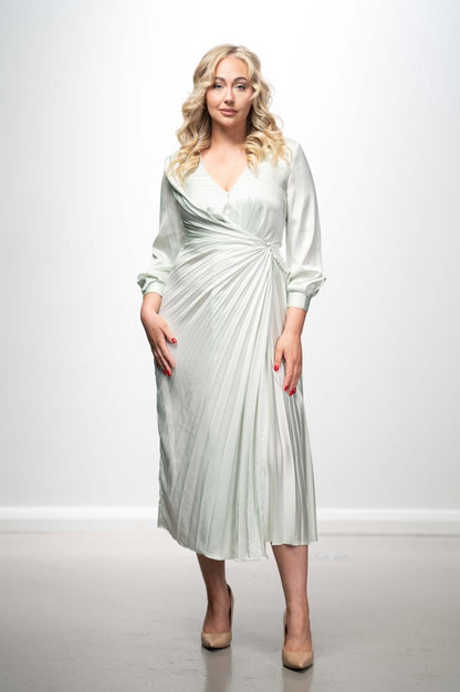 Acler Sage Pleated Midi Dress