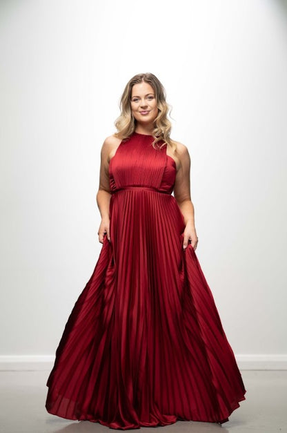 Sammy Royal Red Pleated Maxi