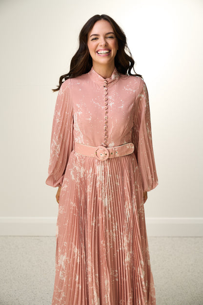 SUNRAY PINK BLUSH SPLATTER DRESS