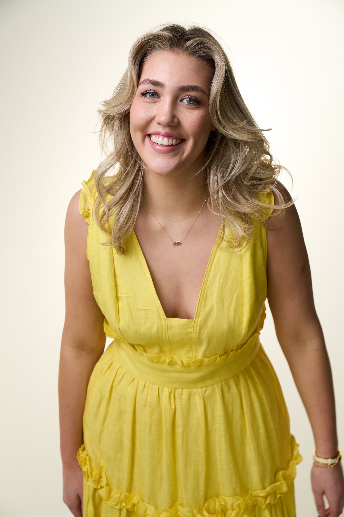LINEN RUFFLE DRESS