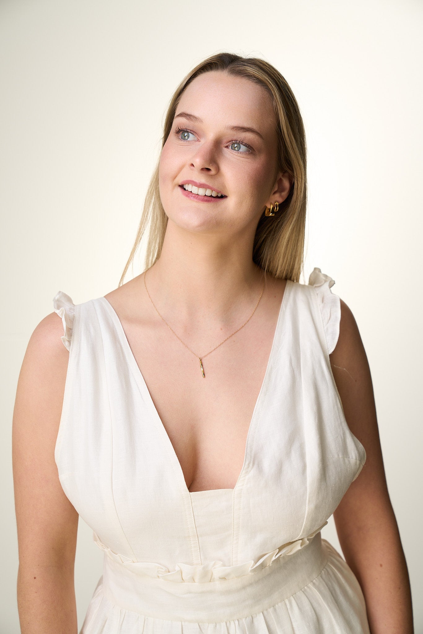 LINEN RUFFLE DRESS