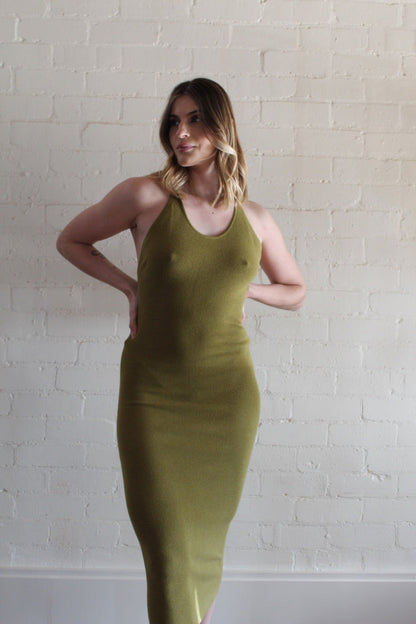 RIBBED KNIT DRESS